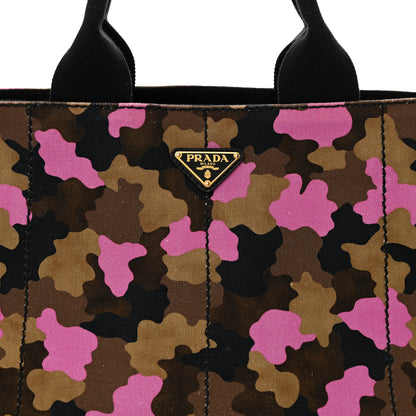 Prada Canapa Camouflage Tote  Pink Brown 7 of 14