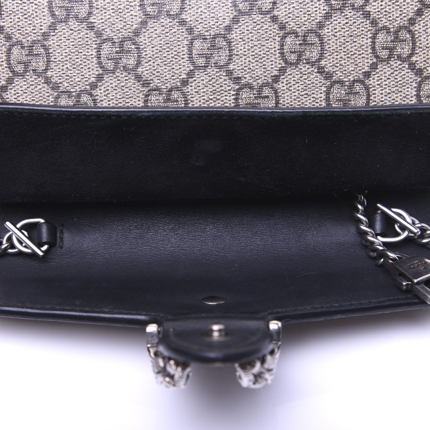 GG Supreme Monogram Super Mini Dionysus Shoulder Bag Black