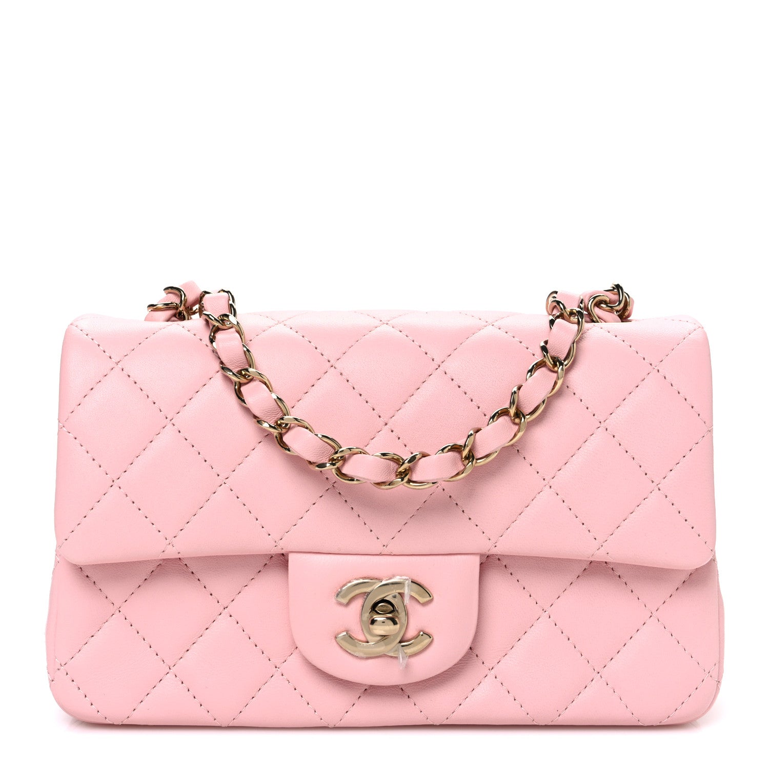 Chanel Lambskin Quilted Mini Rectangular Flap Pink 1 of 10