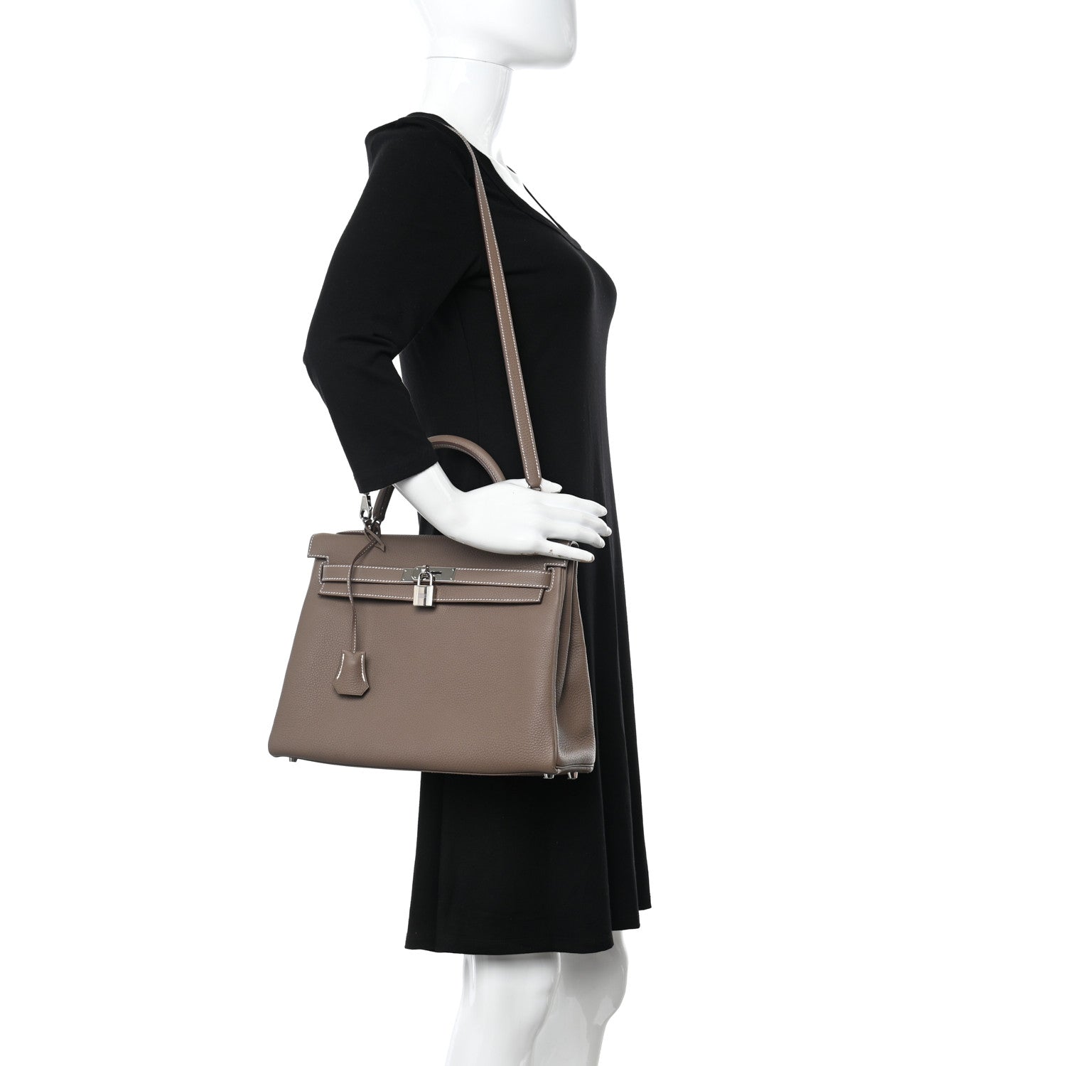 Hermes Togo Kelly Retourne 32 Etoupe 3 of 12