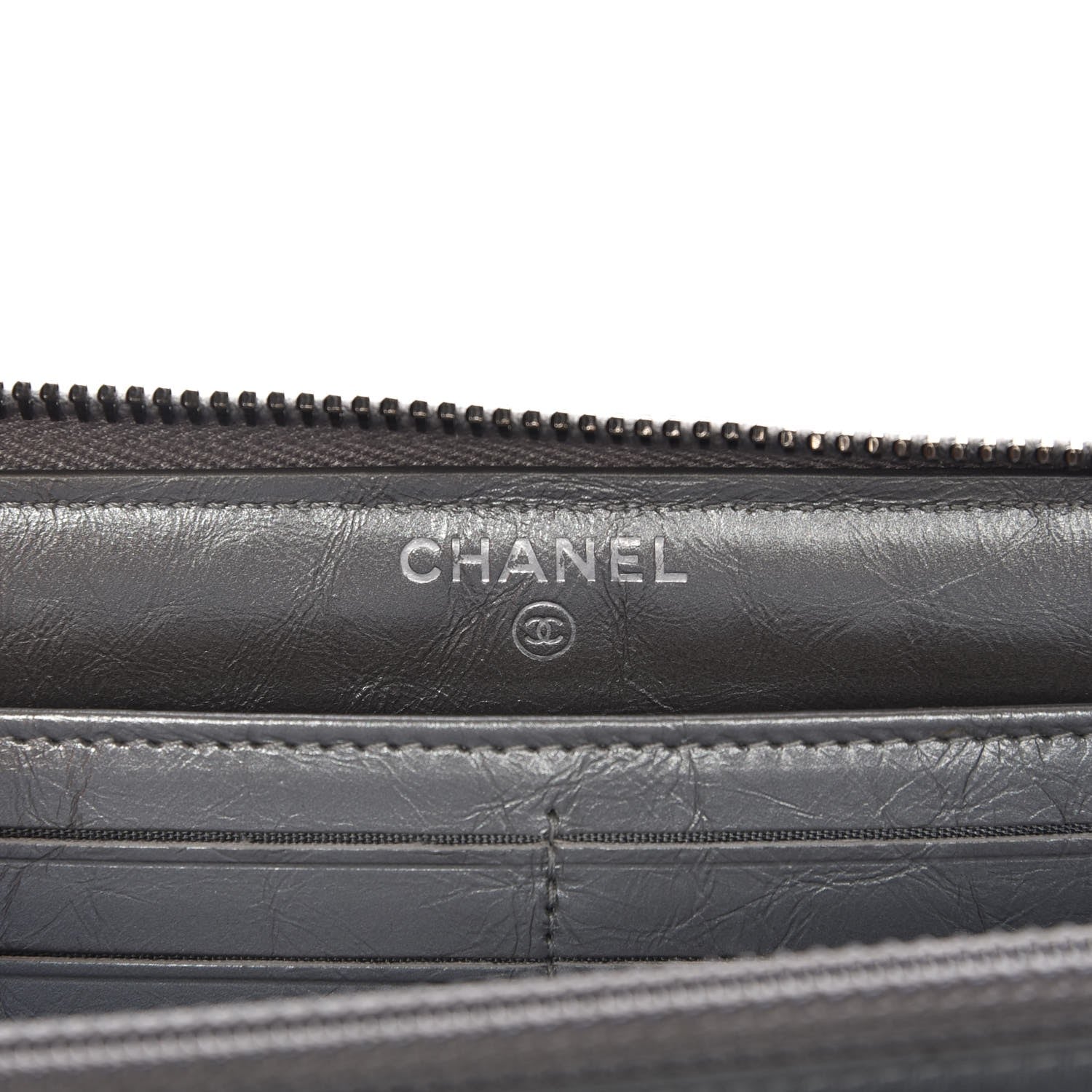 Chanel Metallic Calfskin Quilted Boy Chain Large Gusset Zip Around Wallet Silver 6 of 9