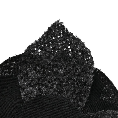 Chanel Tweed Fabric Camellia Pin Brooch Black 4 of 4