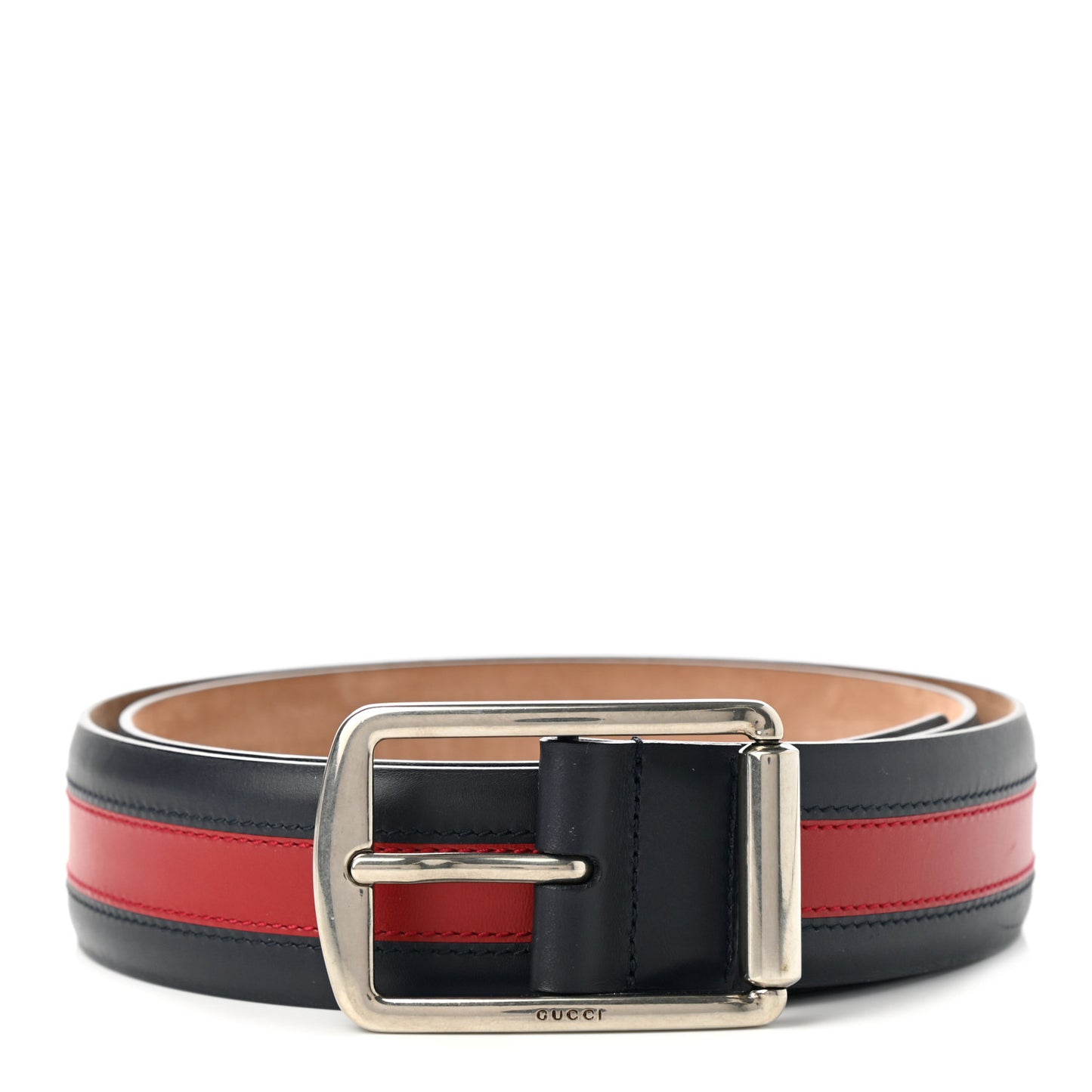 Calfskin Web Belt 100 40 Navy Red