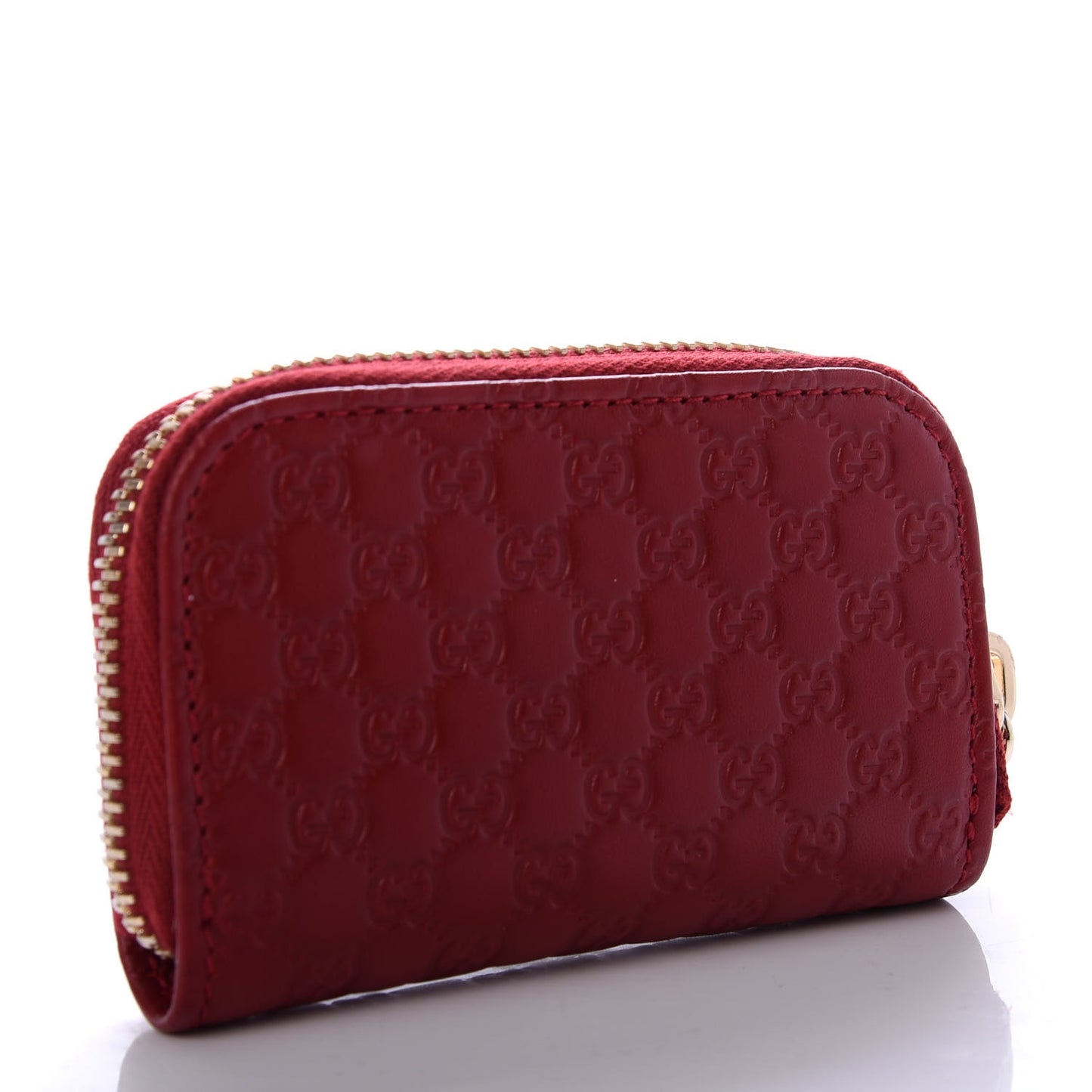 Microguccissima Zip Around Card Case Red