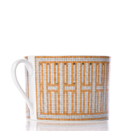 Hermes Porcelain Mosaique Au 24 Gold Breakfast Cup and Saucer 4 of 12