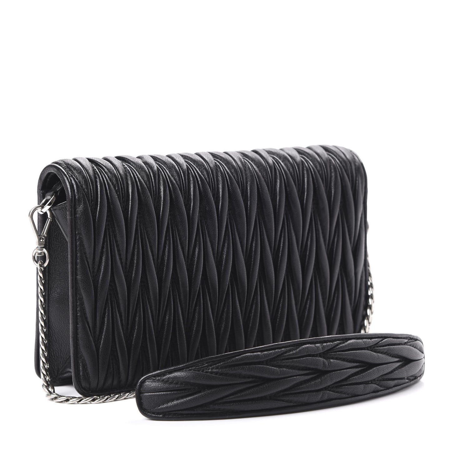 Nappa Matelasse Chain Shoulder Bag Black