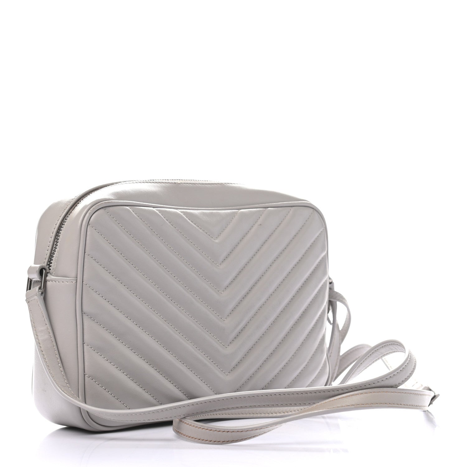 Saint Laurent Calfskin Matelasse Monogram Lou Camera Bag Granite 3 of 10
