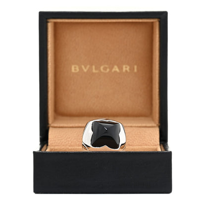 Bulgari 18K White Gold Black Onyx Pyramide Ring 48 4.5 6 of 6