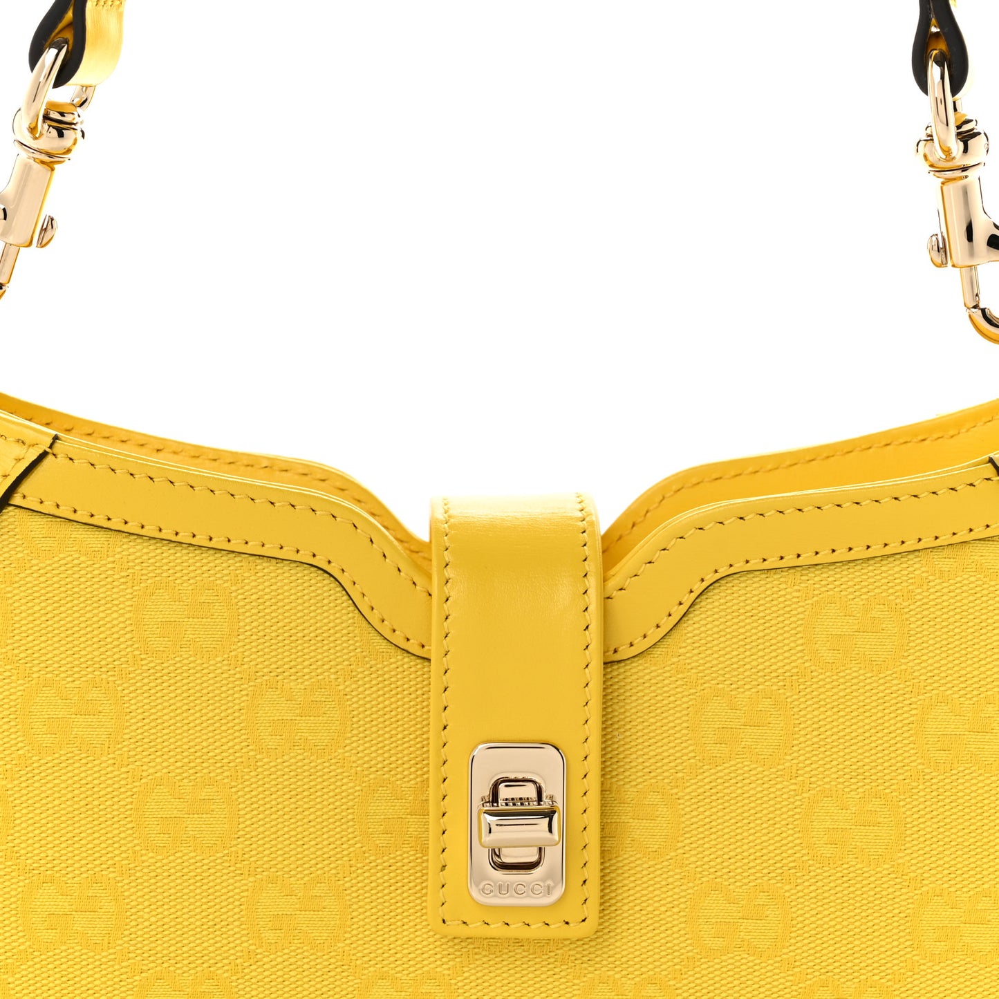 Calfskin Monogram Mini Moon Side Shoulder Bag Yellow