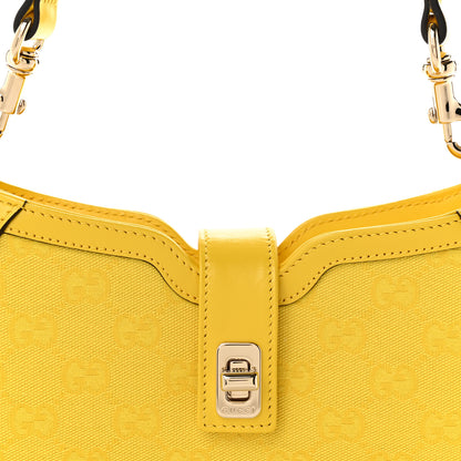Gucci Calfskin Monogram Mini Moon Side Shoulder Bag Yellow 8 of 10