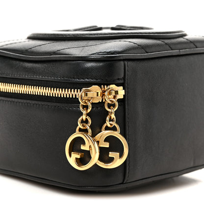 Gucci Sakai Be Green Calfskin Diagonal Stitched Blondie Top Handle Bag Black 10 of 11