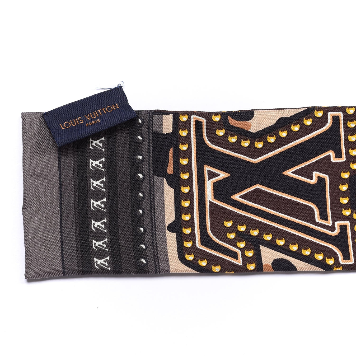 Louis Vuitton Silk Monogram LV World Bandeau Brown 3 of 3