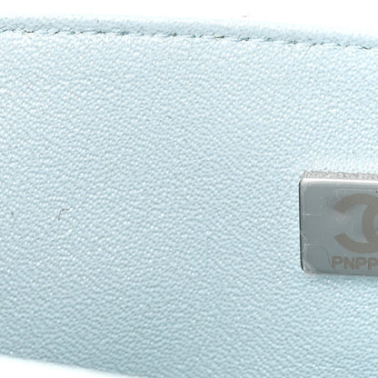 Chanel Perforated Lambskin Quilted Mini Rectangular Flap Light Blue Light Purple White 7 of 11