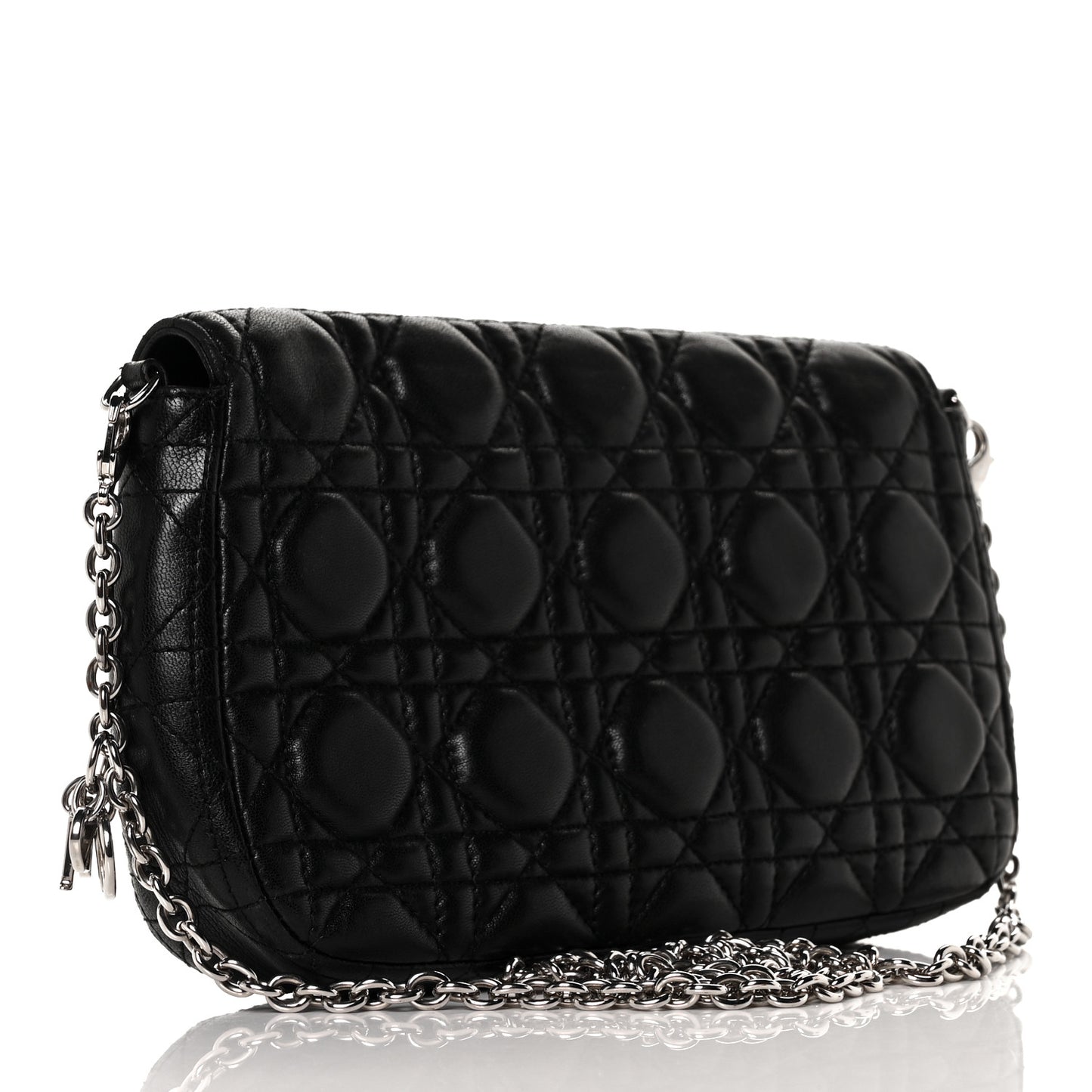 Lambskin Cannage Miss Dior Promenade Pouch Black