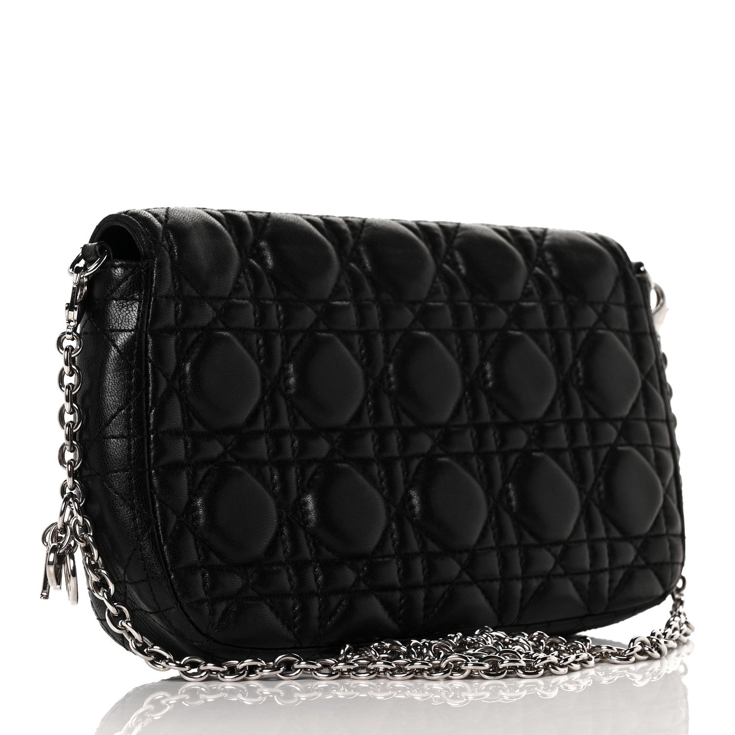Christian Dior Lambskin Cannage Miss Dior Promenade Pouch Black 3 of 9