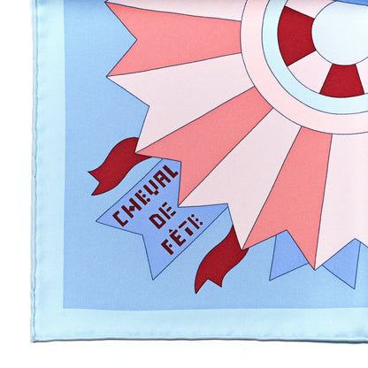Hermes Silk Cheval de Fette Scarf 90 Bleu Ciel Vert Rose 6 of 6