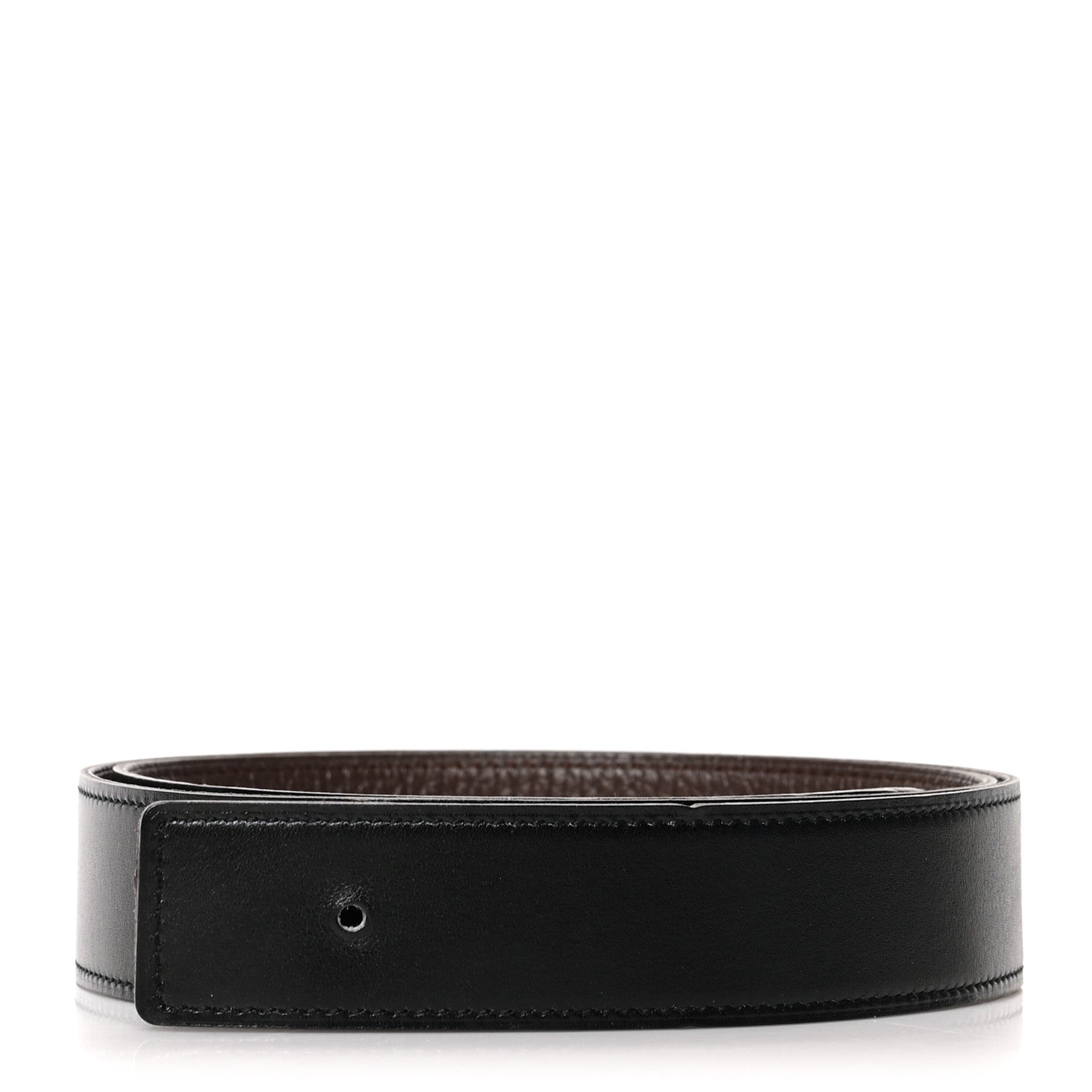 Hermes Box Togo 32mm Belt Strap 90 Black Chocolate 1 of 5