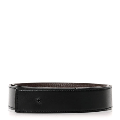 Hermes Box Togo 32mm Belt Strap 90 Black Chocolate 1 of 5