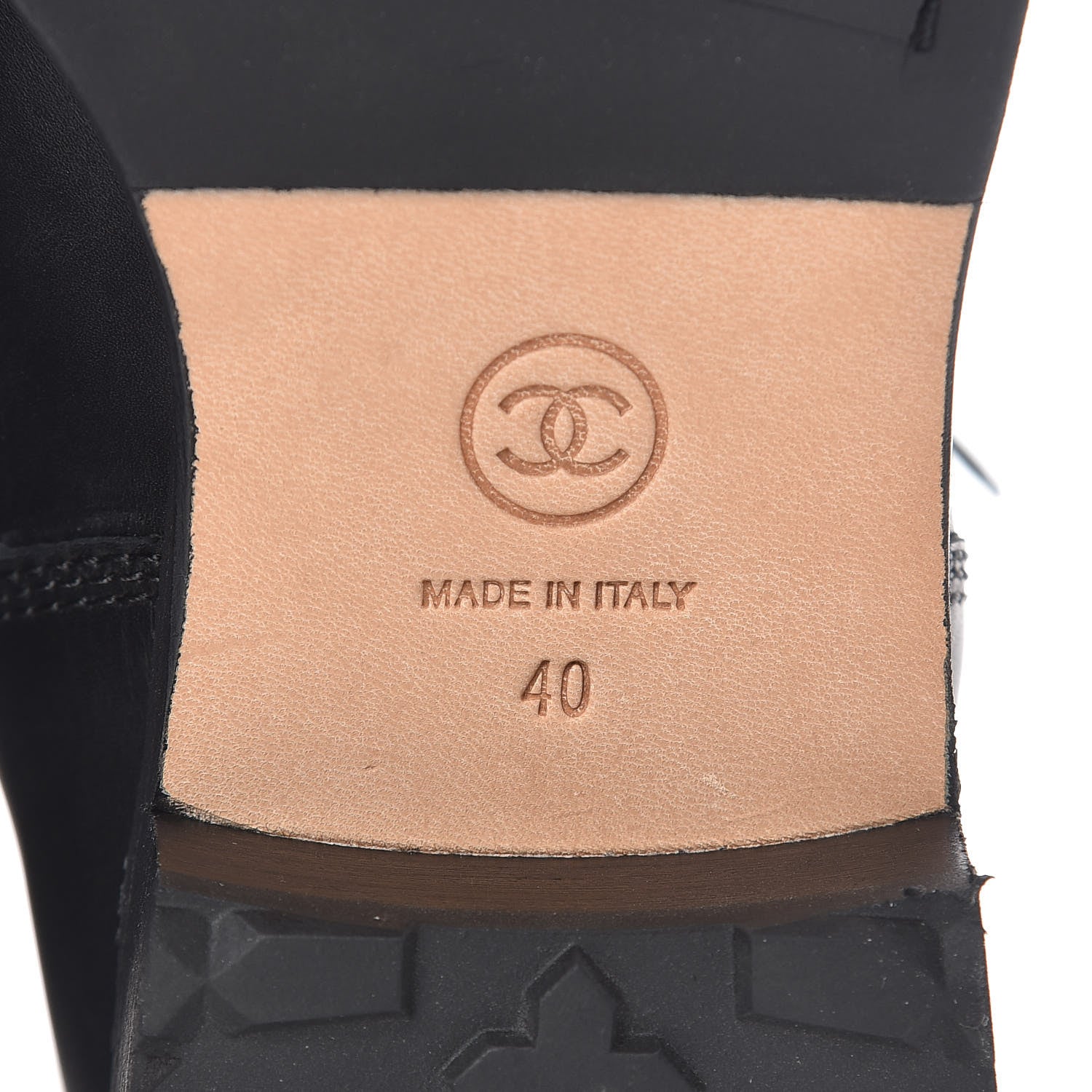 Chanel Calfskin Quilted CC Tall Lace Up Combat Boots 40 Black 9 of 12