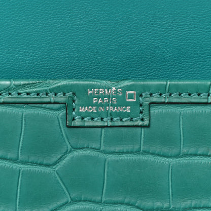 Hermes Matte Alligator Jige Duo Clutch Bleu Paon 6 of 7