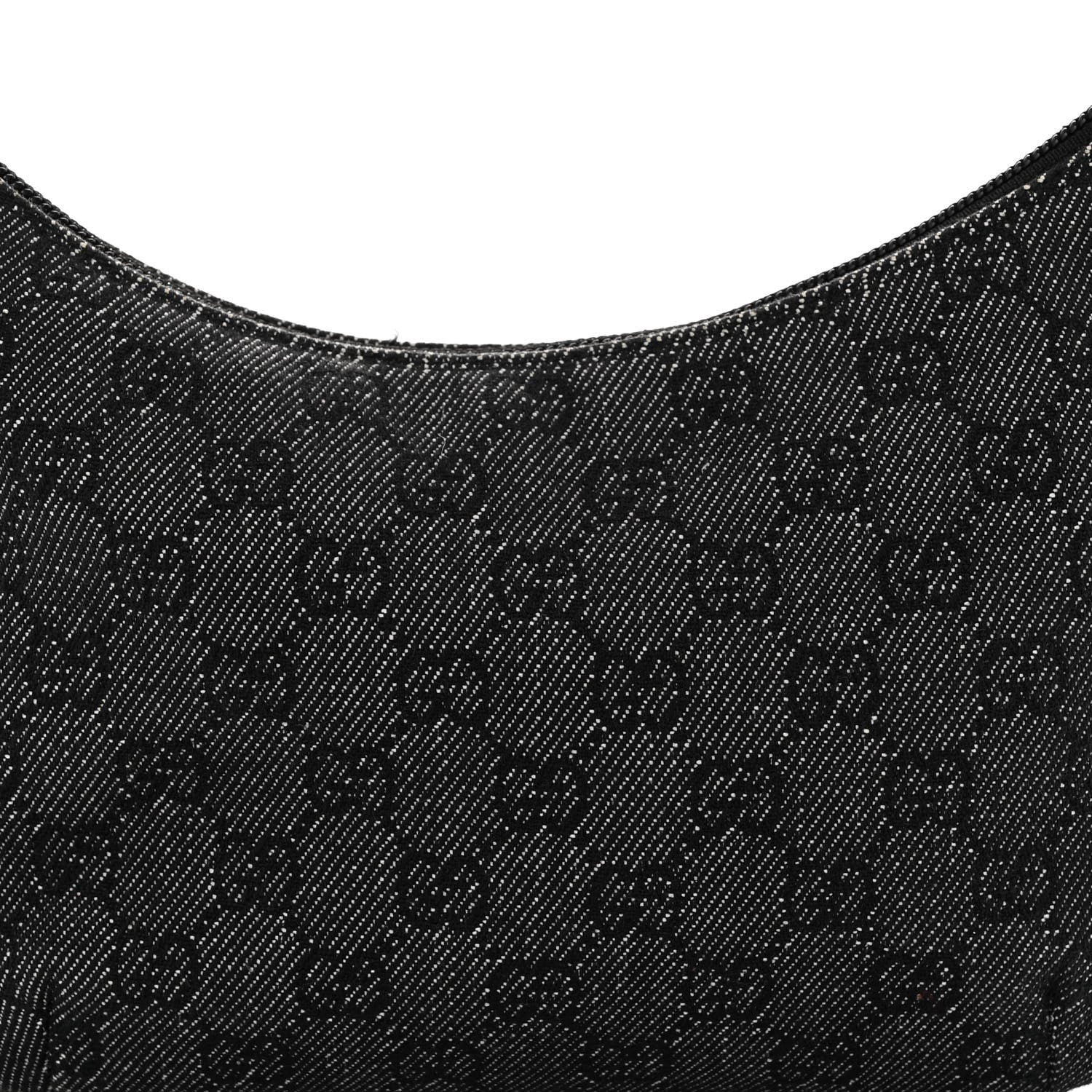 Gucci Denim Monogram Pochette Black 8 of 12