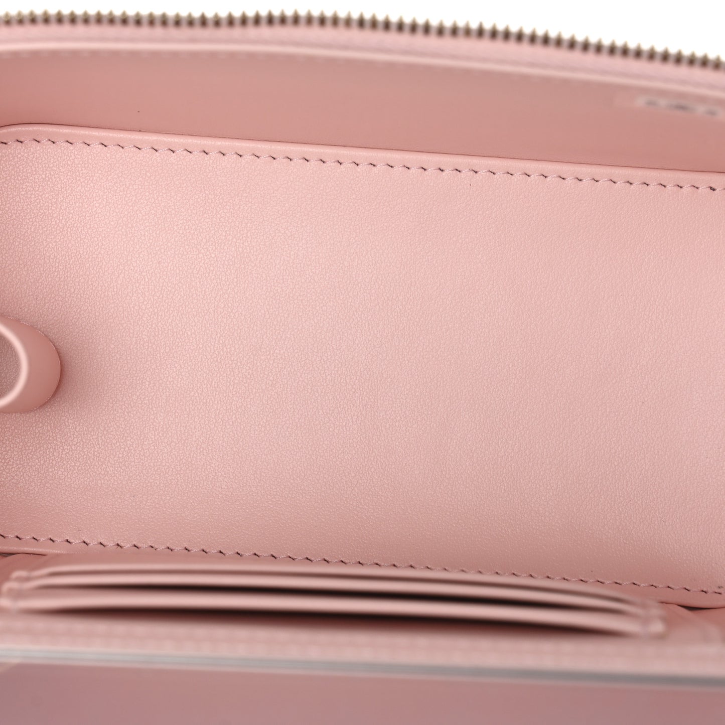 Caviar Quilted Small Vanity Case With Chain Light Pink