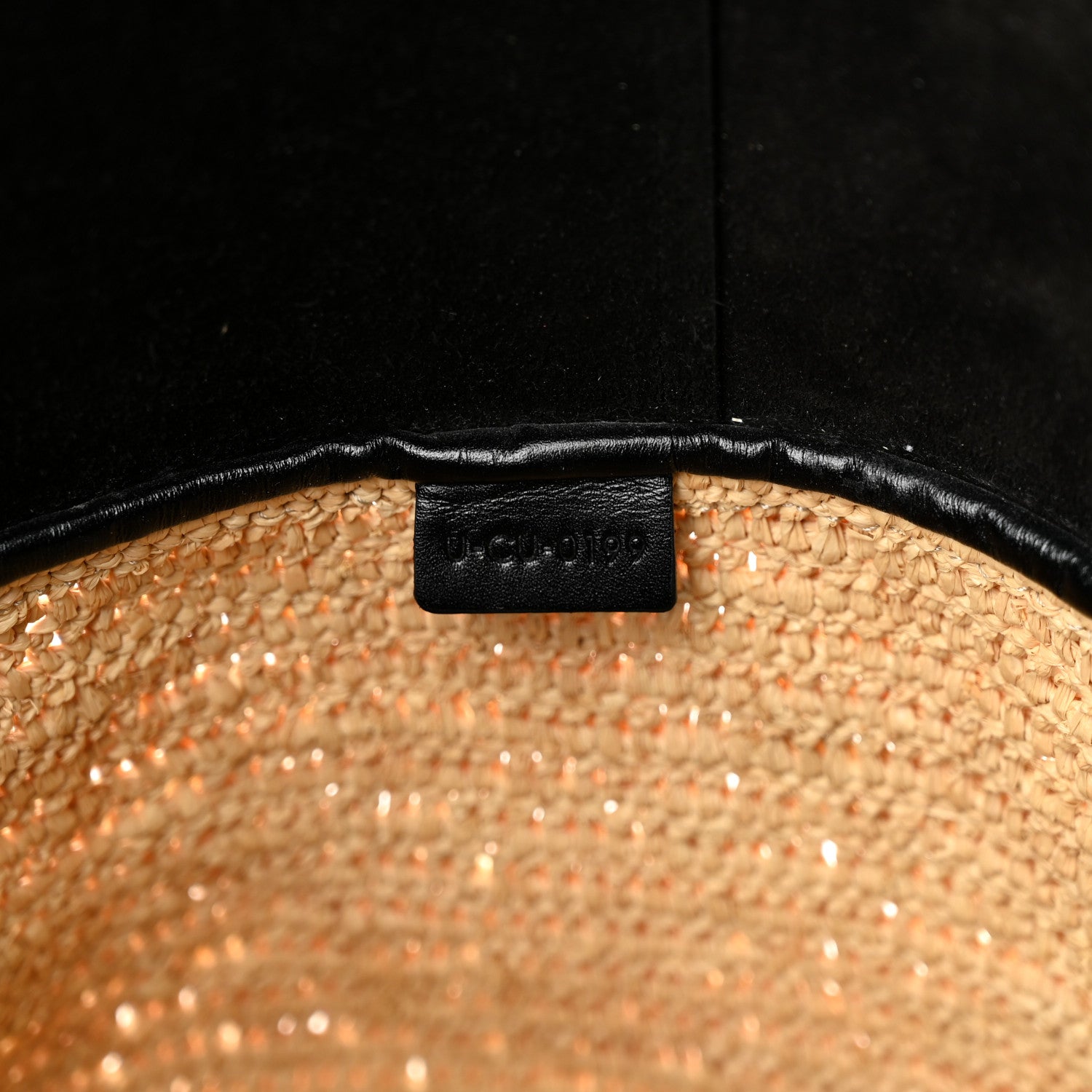 Celine Raffia Calfskin Basket Bag Natural Black 7 of 12
