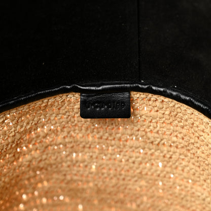 Celine Raffia Calfskin Basket Bag Natural Black 7 of 12