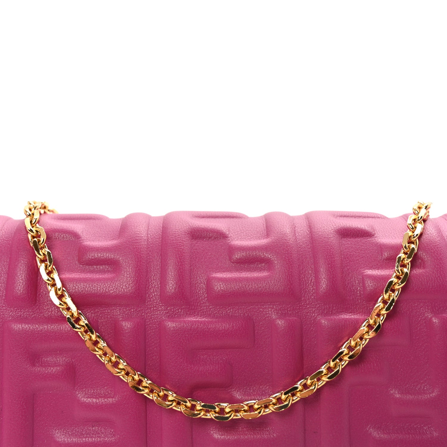 Fendi Nappa Matisse FF Embossed Continental Wallet On Chain Ciclamino Pilar 7 of 10