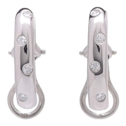 Tiffany Platinum Diamond Etoile Hoop Clip-On Earrings 1 of 5
