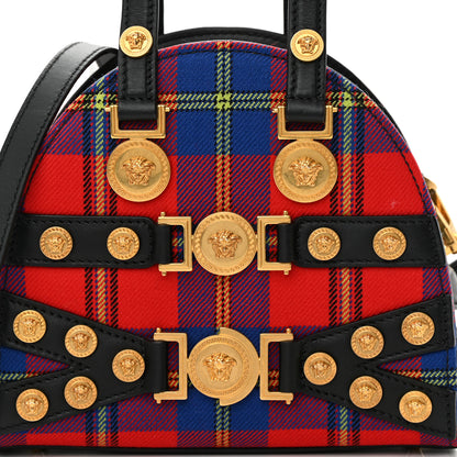 Versace Tartan Small Medallion Tribute Bowling Bag Red 8 of 14