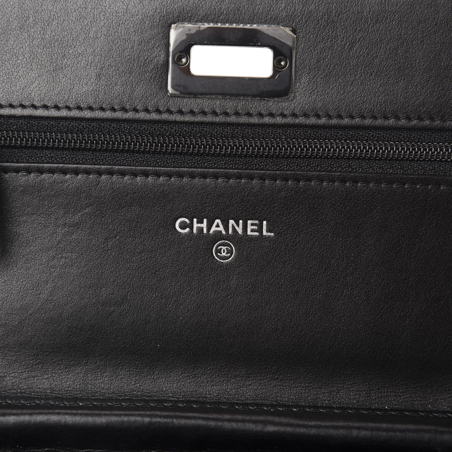Chanel Aged Calfskin Chevron Quilted Reissue Wallet On Chain WOC So Black 9 of 12