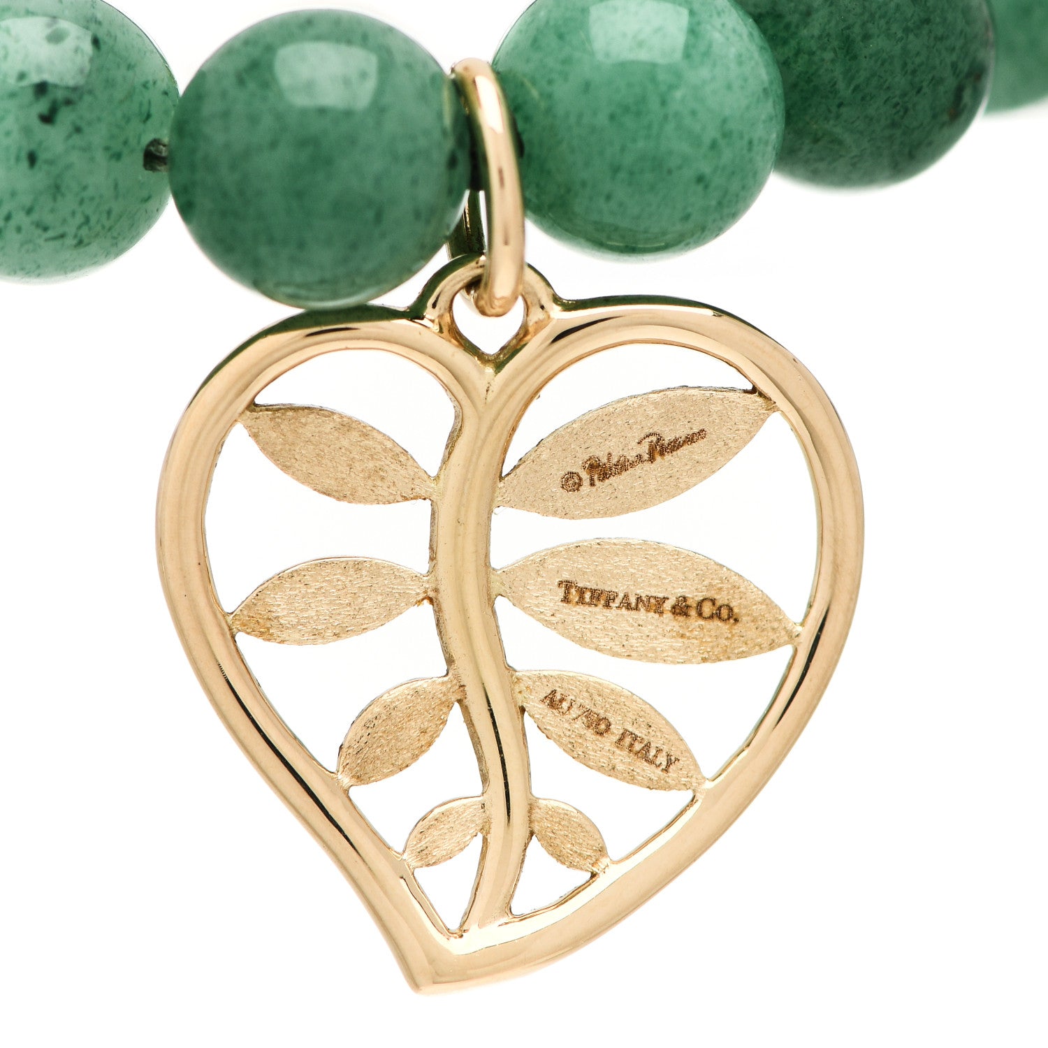 Tiffany 18K Yellow Gold Aventurine Paloma Picasso Villa Paloma Palm Bracelet 3 of 3