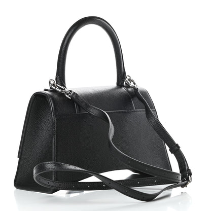 Balenciaga Grained Calfskin Small Hourglass Top Handle Bag Black 3 of 11
