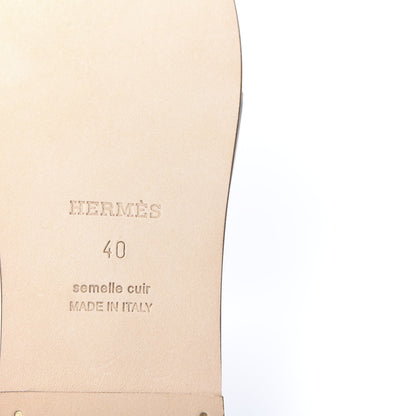 Hermes Box Calfskin Oran Sandals 40 Gold 10 of 11