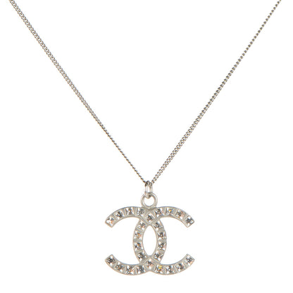 Chanel Crystal Baguette CC Necklace Silver 1 of 4
