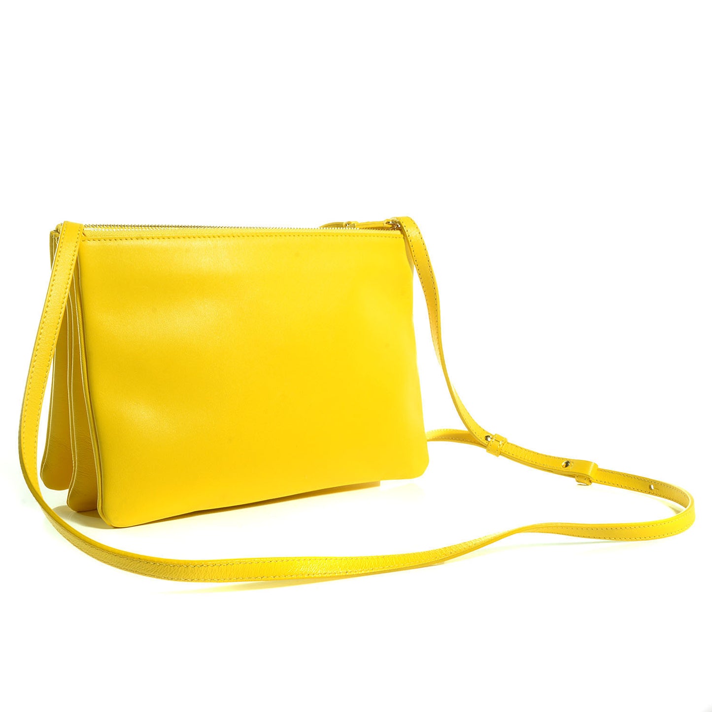 Lambskin Large Trio Crossbody Bag Sun Yellow