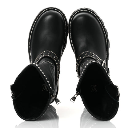 Louis Vuitton Calfskin Studded Mens Checker Mid Boot 8 2 of 13