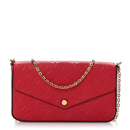 Louis Vuitton Empreinte Pochette Felicie Chain Wallet Scarlet 1 of 9