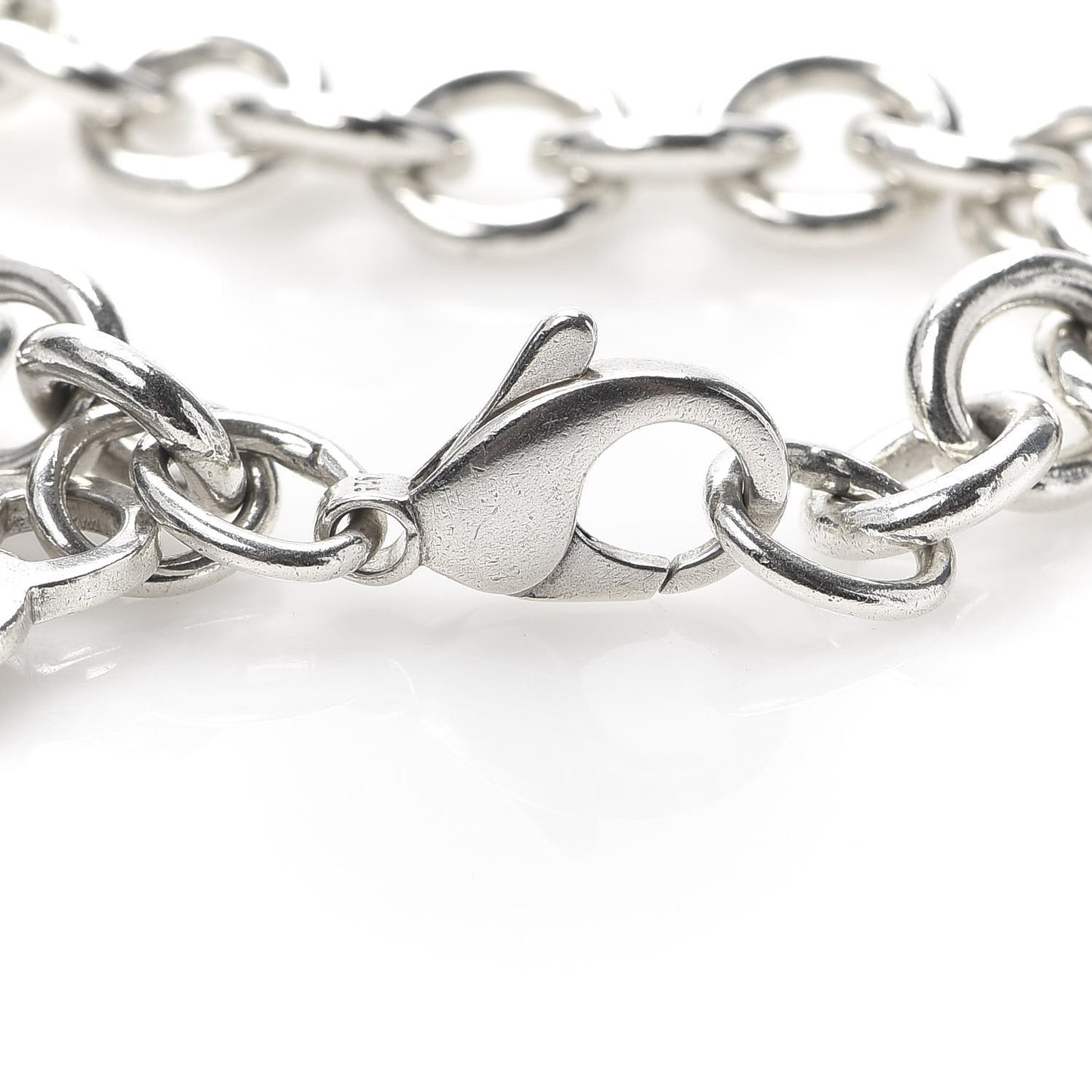 Sterling Silver Heart Tag Charm Bracelet