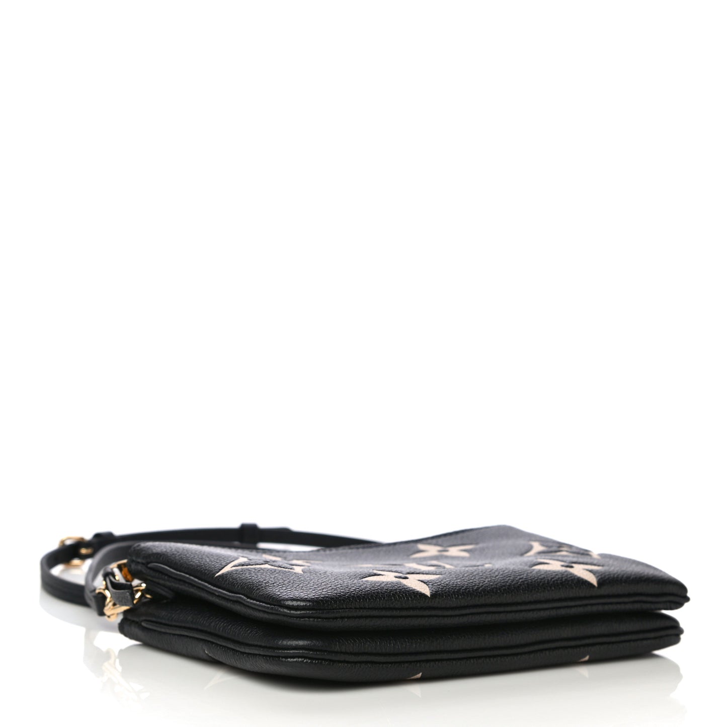 Empreinte Monogram Giant Double Zip Pochette Black Cream