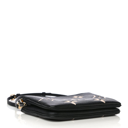 Louis Vuitton Empreinte Monogram Giant Double Zip Pochette Black Cream 4 of 11