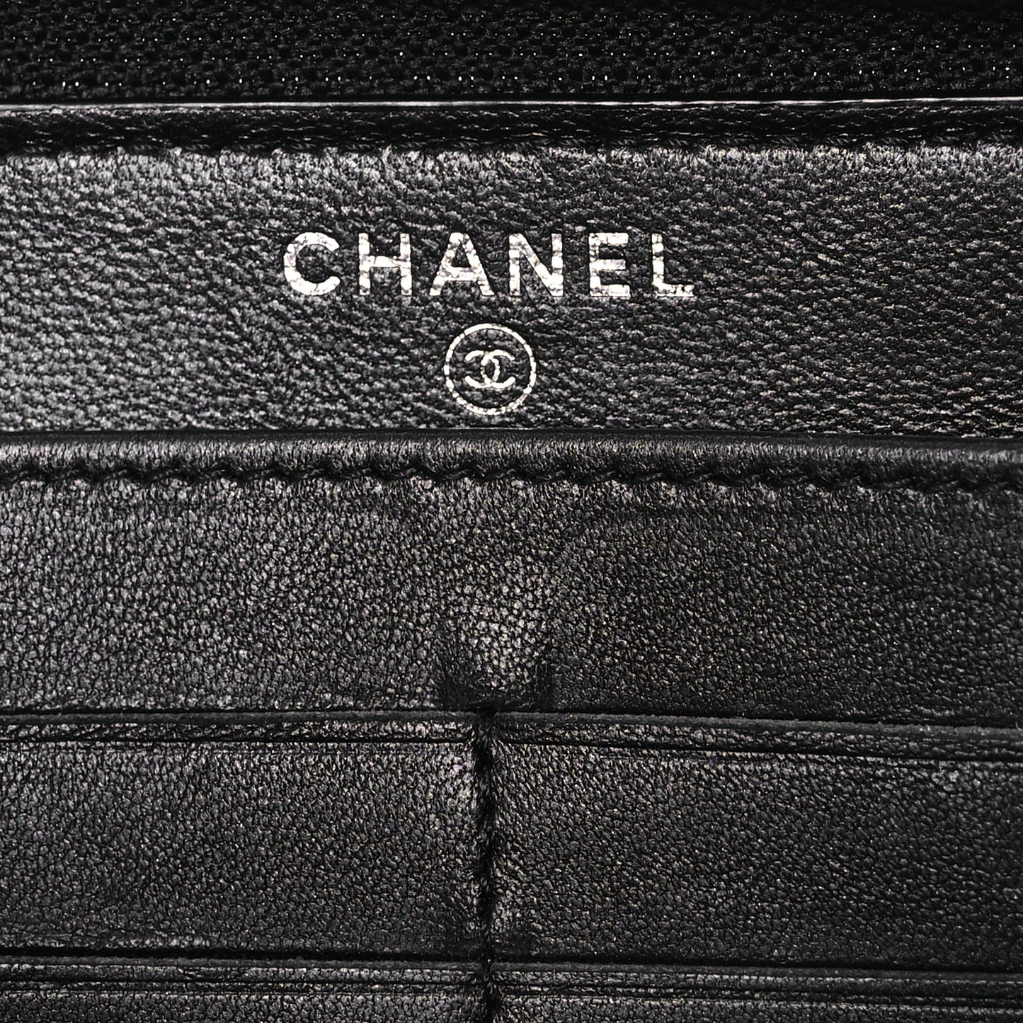 Patent Calfskin Quilted Boy L-Gusset Zip Wallet Black