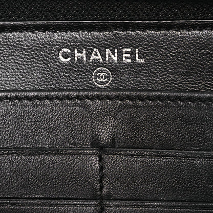 Chanel Patent Calfskin Quilted Boy L-Gusset Zip Wallet Black 8 of 13