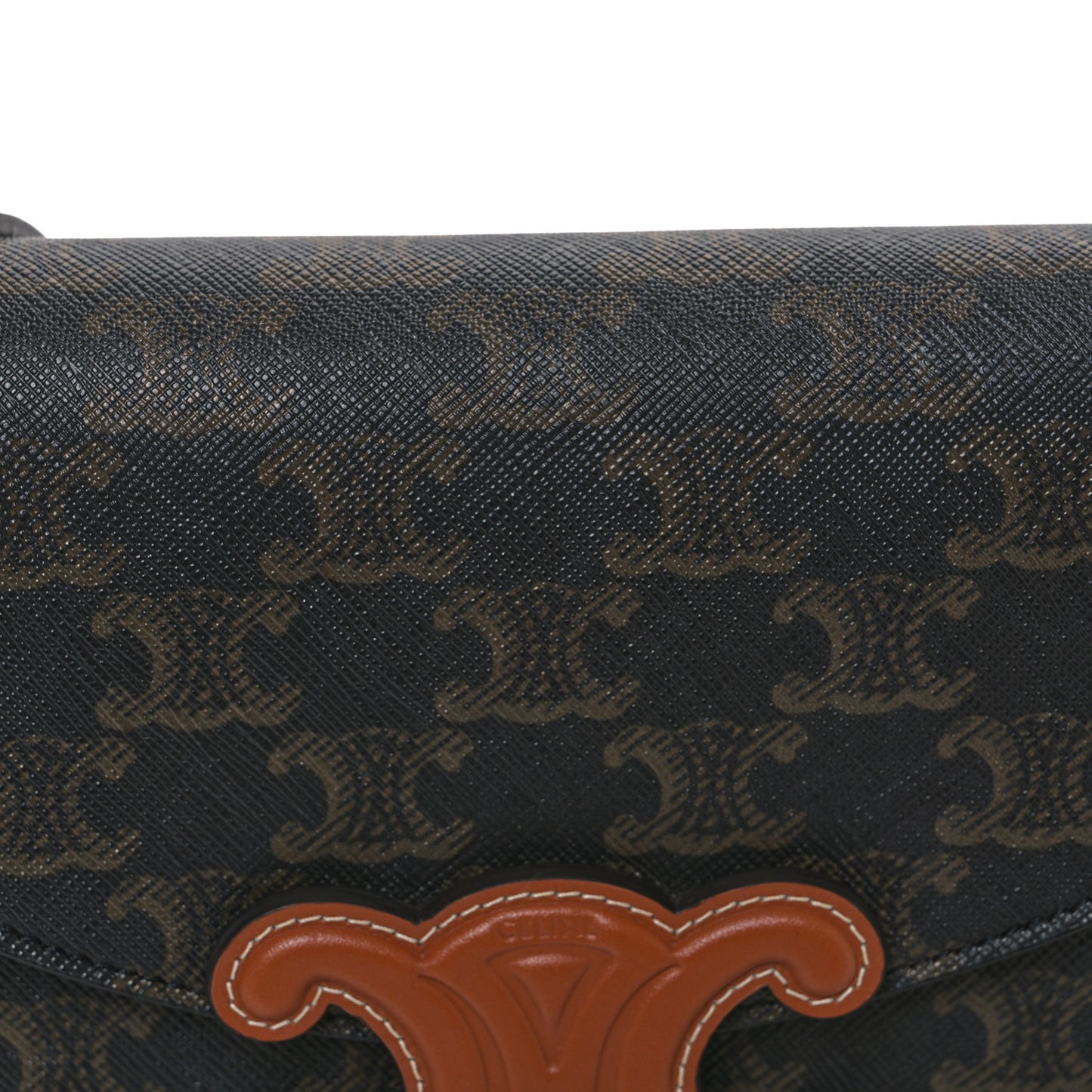 Calfskin Triomphe Canvas Besace Tan
