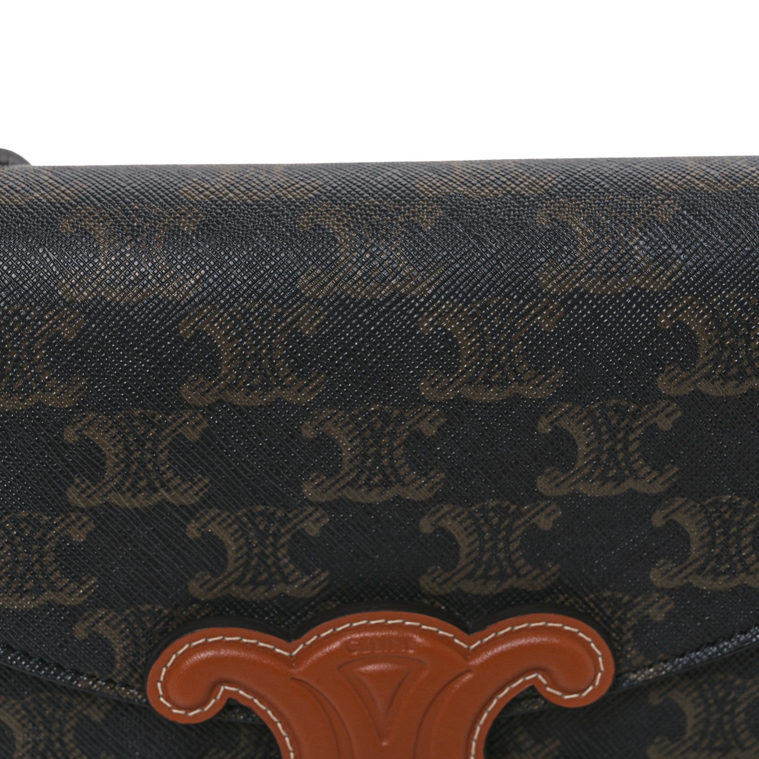 Celine Calfskin Triomphe Canvas Besace Tan 8 of 10