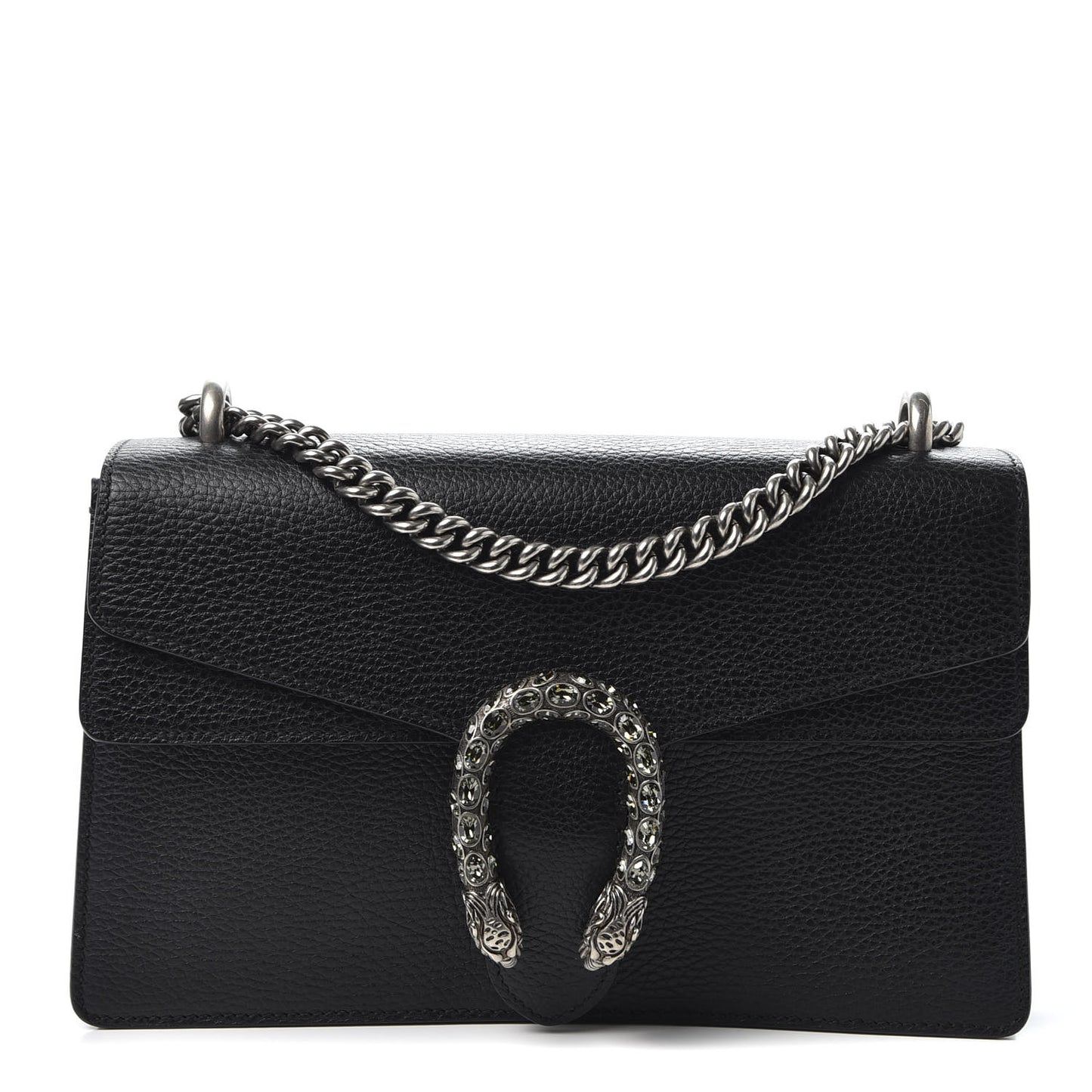 Pebbled Calfskin Small Dionysus Shoulder Bag Black