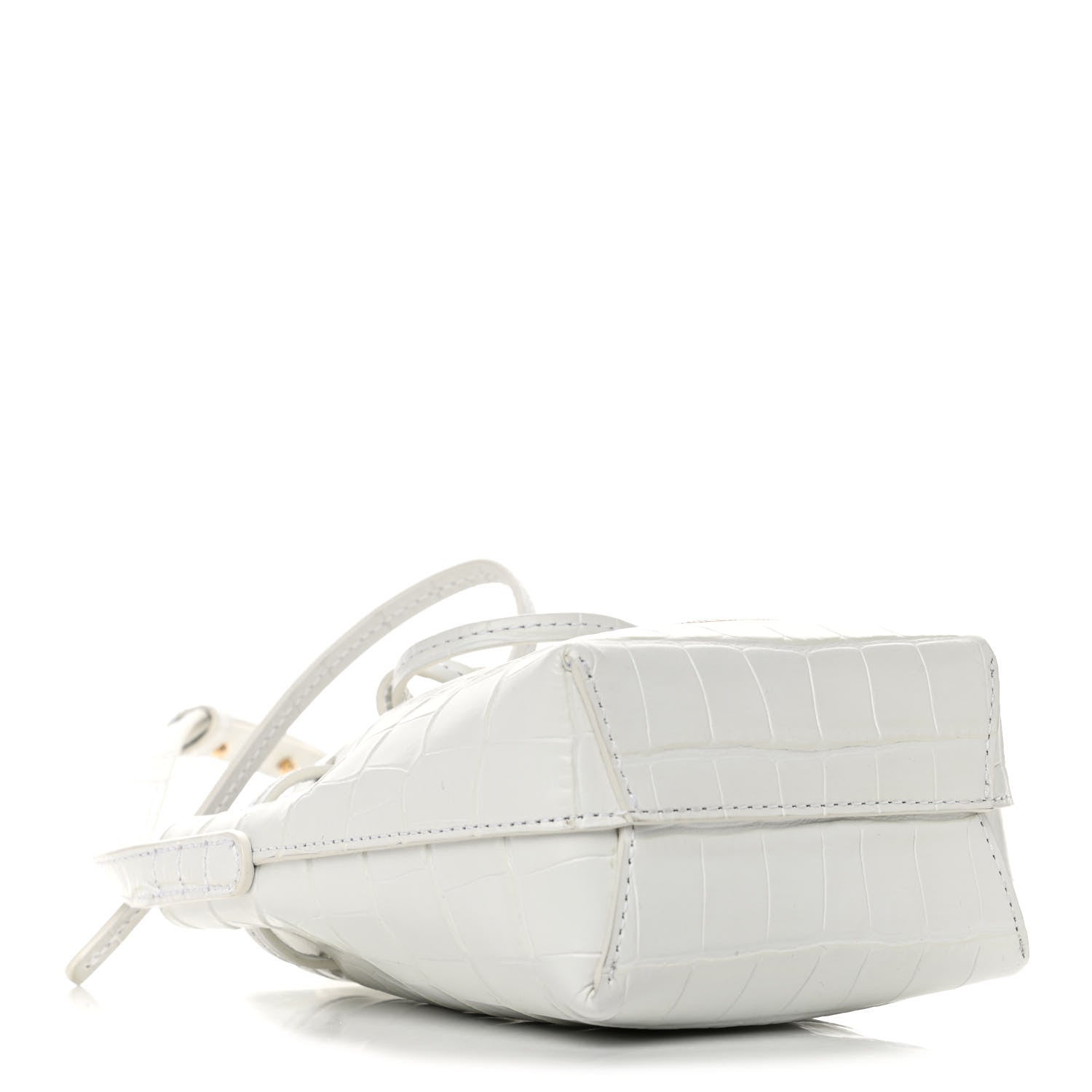 Mansur Gavriel Crocodile Embossed Baby Bucket Bag White 3 of 4