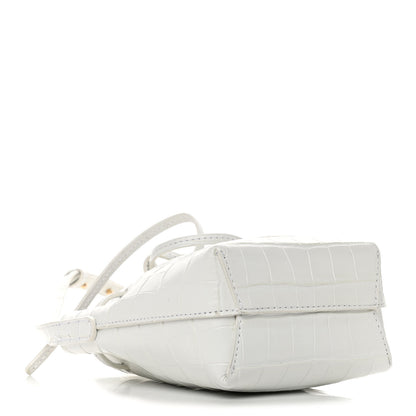 Mansur Gavriel Crocodile Embossed Baby Bucket Bag White 3 of 4