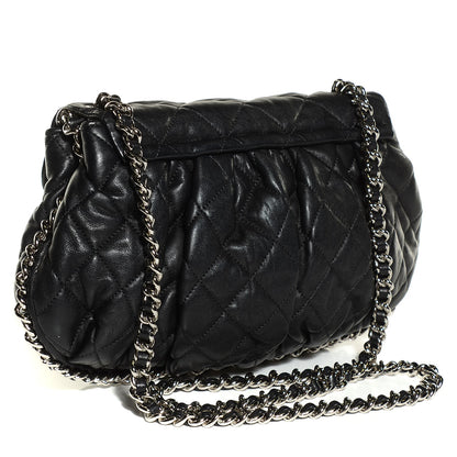 Chanel Crumpled Lambskin Quilted Medium Chain Around Messenger Black 3 of 7